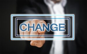 business man selecting change