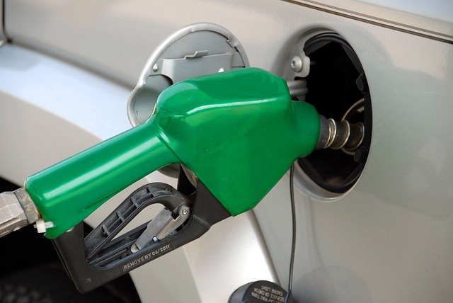 Filling car with unleaded petrol
