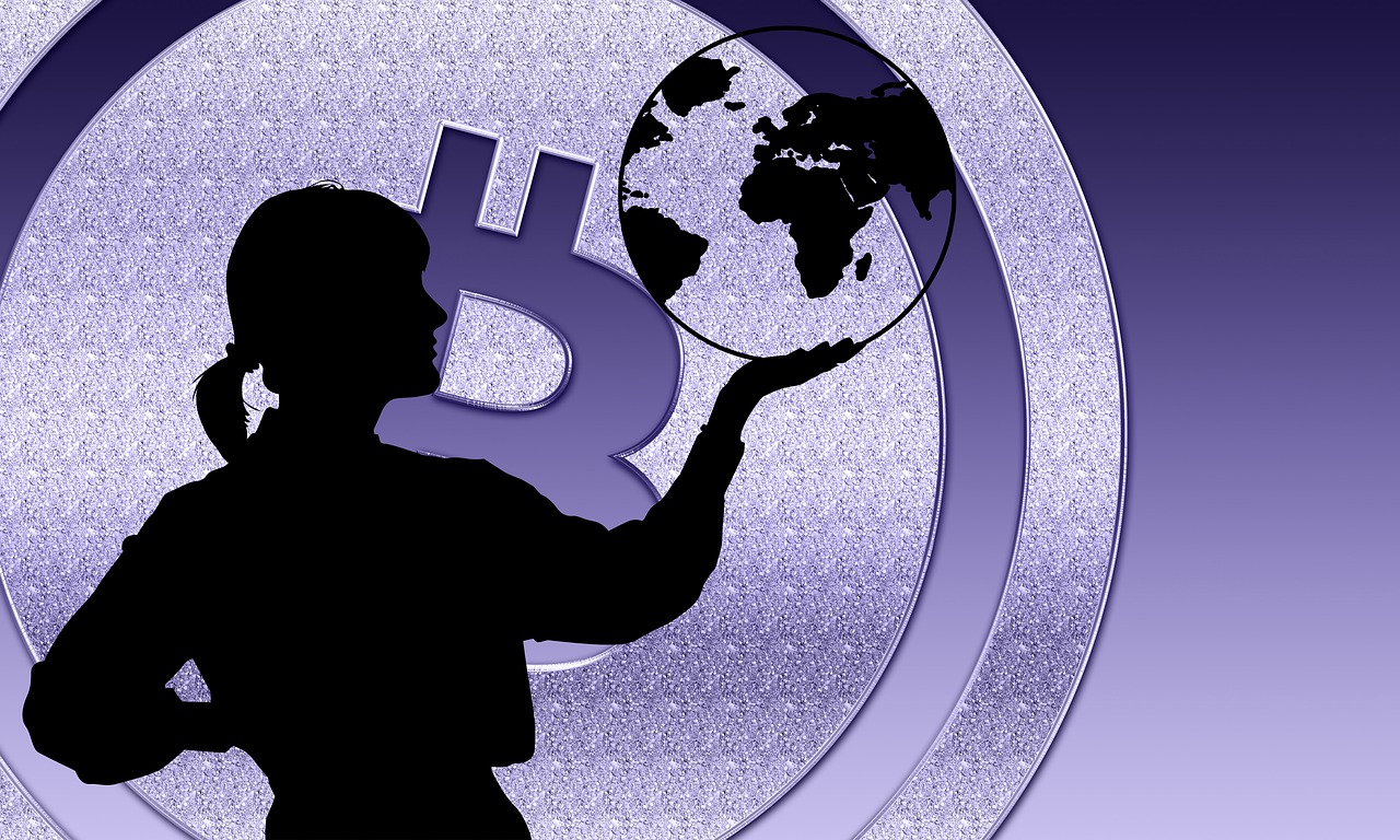 woman using bitcoin cryptocurrency globally