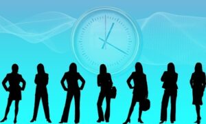 silhouettes of business women