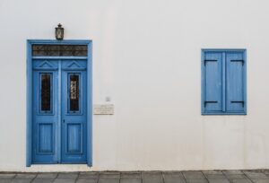 front door of holiday rental property