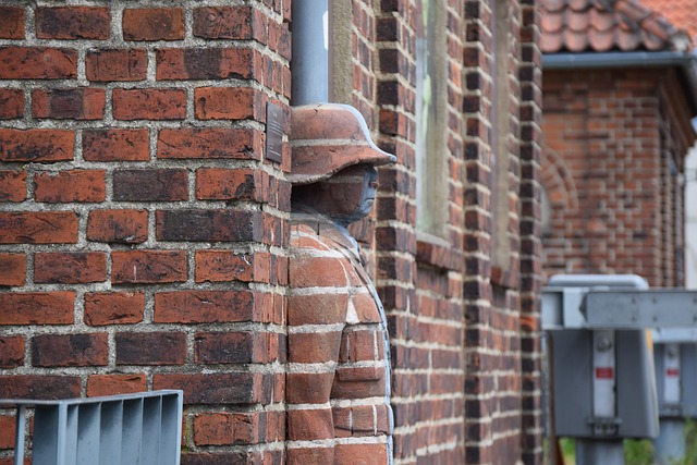 Figure within brickwork